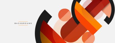 Yuvarlak geometrik şekiller çizgiler ve daireler. Duvar kağıdı afişi ya da iniş sayfası için vektör şablonu