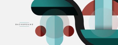 Yuvarlak geometrik şekiller çizgiler ve daireler. Duvar kağıdı afişi ya da iniş sayfası için vektör şablonu