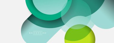 Vektör yuvarlak şekilli daireler minimum geometrik arkaplan. Duvar kağıdı afişi veya iniş sayfası için vektör illüstrasyonu