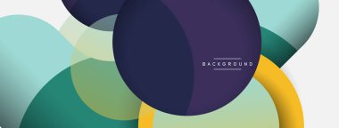 Vektör yuvarlak şekilli daireler minimum geometrik arkaplan. Duvar kağıdı afişi veya iniş sayfası için vektör illüstrasyonu