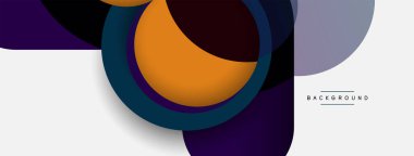 Vektör yuvarlak şekilli daireler minimum geometrik arkaplan. Duvar kağıdı afişi veya iniş sayfası için vektör illüstrasyonu