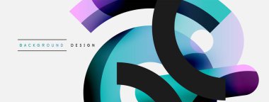 Yuvarlak şekiller daireler ve diğer geometrik şekiller. Duvar kağıdı afişi arkaplan kartı veya iniş sayfası için vektör illüstrasyonu