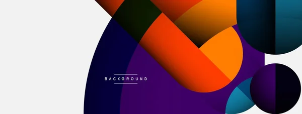 Geometric abstract background. Round shapes, circles, lines composition for wallpaper banner background or landing page — Stock Vector