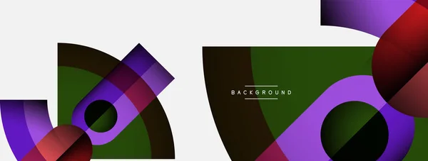 Geometrische abstracte achtergrond. Ronde vormen, cirkels, lijnen samenstelling voor behang banner achtergrond of landing page — Stockvector