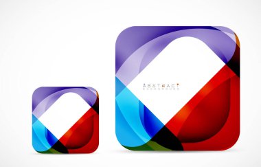 Minimum arkaplan. Dalgalı şekillerle oluşturulmuş yuvarlak köşeli soyut kare şekiller. Duvar Kağıdı, Sancak, Arkaplan, İniş Sayfası için Vektör İllüstrasyonu