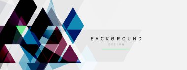 Renkli üçgen bileşimi, geometrik soyut arkaplan. Tekno veya iş konsepti, duvar kağıdı, afiş, arkaplan, iniş sayfası deseni