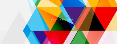 Renkli üçgen bileşimi, geometrik soyut arkaplan. Tekno veya iş konsepti, duvar kağıdı, afiş, arkaplan, iniş sayfası deseni