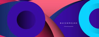 Soyut arkaplan. Minimum geometrik daireler ve koyu gölgeli yuvarlak şekiller. Duvar kağıdı afişi veya arkaplan için moda teknoloji iş şablonu