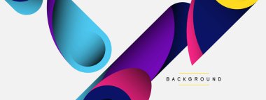 Soyut arkaplan. Minimum geometrik daireler ve koyu gölgeli yuvarlak şekiller. Duvar kağıdı afişi veya arkaplan için moda teknoloji iş şablonu