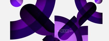 Geometrik soyut arkaplan. Duvar kağıdı arkaplanı veya iniş sayfası için yuvarlak şekiller, daireler, satır bileşimi