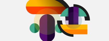 Yuvarlak geometrik şekiller çizgiler ve daireler. Duvar kağıdı afişi ya da iniş sayfası için vektör şablonu