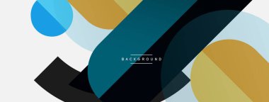 Yuvarlak geometrik şekiller çizgiler ve daireler. Duvar kağıdı afişi ya da iniş sayfası için vektör şablonu