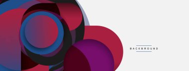 Çember ve yuvarlak şekiller soyut arkaplan. Duvar kağıdı afişi veya iniş sayfası için vektör illüstrasyonu