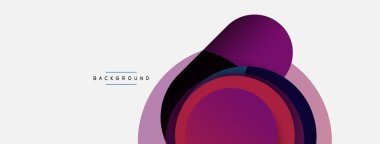 Vektör yuvarlak şekilli daireler minimum geometrik arkaplan. Duvar kağıdı afişi veya iniş sayfası için vektör illüstrasyonu