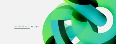 Yuvarlak şekiller daireler ve diğer geometrik şekiller. Duvar kağıdı afişi arkaplan kartı veya iniş sayfası için vektör illüstrasyonu
