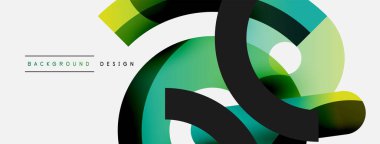 Yuvarlak şekiller daireler ve diğer geometrik şekiller. Duvar kağıdı afişi arkaplan kartı veya iniş sayfası için vektör illüstrasyonu