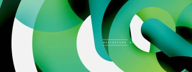 Yuvarlak şekiller daireler ve diğer geometrik şekiller. Duvar kağıdı afişi arkaplan kartı veya iniş sayfası için vektör illüstrasyonu