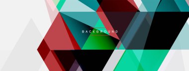 Renkli üçgen bileşimi, geometrik soyut arkaplan. Tekno veya iş konsepti, duvar kağıdı, afiş, arkaplan, iniş sayfası deseni