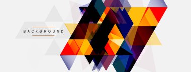 Mozaik üçgenler geometrik arkaplan. Tekno veya iş konsepti, duvar kağıdı, afiş, arkaplan, iniş sayfası deseni