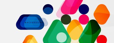 Soyut yuvarlak geometrik şekiller ve daireler. Duvar kağıdı, afiş, arkaplan veya iniş için moda tekno iş şablonu