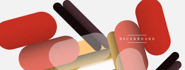 Yuvarlak şekiller ve çizgiler üst üste biniyor. Duvar kağıdı afişi veya iniş sayfası için vektör illüstrasyonu