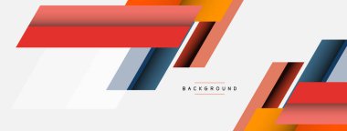 Vektör arkaplanı. Gölge efektli soyut örtüşen renk çizgileri tasarımı. Duvar kağıdı afişi için resim arkaplanı veya iniş sayfası