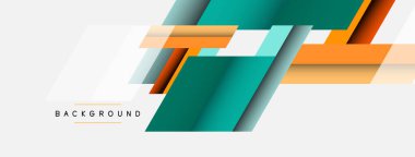 Vektör arkaplanı. Gölge efektli soyut örtüşen renk çizgileri tasarımı. Duvar kağıdı afişi için resim arkaplanı veya iniş sayfası