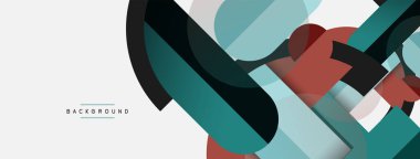 Yuvarlak geometrik şekiller çizgiler ve daireler. Duvar kağıdı afişi ya da iniş sayfası için vektör şablonu