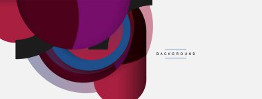 Yaratıcı geometrik duvar kağıdı. Asgari soyut arkaplan. Duvar kağıdı arkaplanı veya iniş sayfası için daire bileşimi vektör çizimi