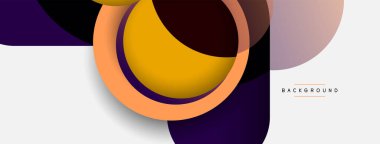 Vektör yuvarlak şekilli daireler minimum geometrik arkaplan. Duvar kağıdı afişi veya iniş sayfası için vektör illüstrasyonu