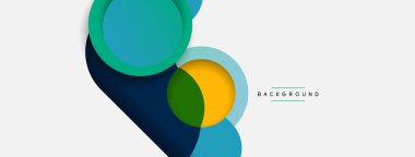 Vektör yuvarlak şekilli daireler minimum geometrik arkaplan. Duvar kağıdı afişi veya iniş sayfası için vektör illüstrasyonu