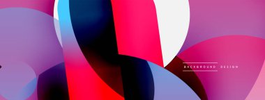 Yuvarlak şekiller daireler ve diğer geometrik şekiller. Duvar kağıdı afişi arkaplan kartı veya iniş sayfası için vektör illüstrasyonu