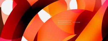 Yuvarlak şekiller daireler ve diğer geometrik şekiller. Duvar kağıdı afişi arkaplan kartı veya iniş sayfası için vektör illüstrasyonu