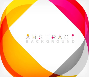 Üst üste binen dalgalarla soyut kare şekil, minimum geometrik arkaplan. Duvar Kağıdı, Sancak, Arkaplan, İniş Sayfası için Vektör İllüstrasyonu