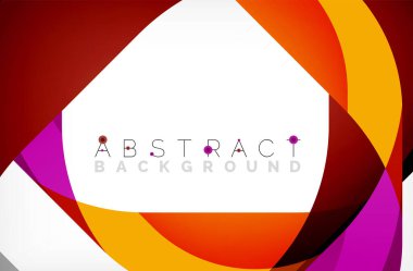 Üst üste binen dalgalarla soyut kare şekil, minimum geometrik arkaplan. Duvar Kağıdı, Sancak, Arkaplan, İniş Sayfası için Vektör İllüstrasyonu