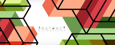 Soyut arkaplan. 3 boyutlu küp, küp elementler ve bloklar. Duvar kağıdı, afiş, arkaplan, iniş sayfası için tekno veya iş konsepti