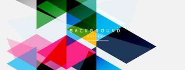 Renkli üçgen bileşimi, geometrik soyut arkaplan. Tekno veya iş konsepti, duvar kağıdı, afiş, arkaplan, iniş sayfası deseni