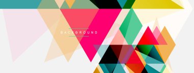 Mozaik üçgenler geometrik arkaplan. Tekno veya iş konsepti, duvar kağıdı, afiş, arkaplan, iniş sayfası deseni