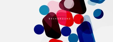 Soyut yuvarlak geometrik şekiller ve daireler. Duvar kağıdı, afiş, arkaplan veya iniş için moda tekno iş şablonu