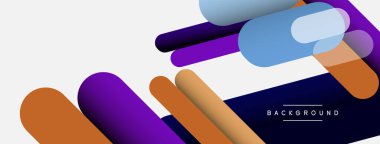 Yuvarlak şekiller ve çizgiler üst üste biniyor. Duvar kağıdı afişi veya iniş sayfası için vektör illüstrasyonu