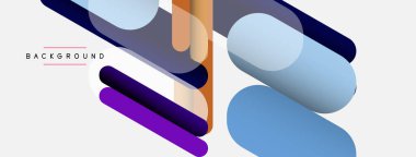 Yuvarlak şekiller ve çizgiler üst üste biniyor. Duvar kağıdı afişi veya iniş sayfası için vektör illüstrasyonu