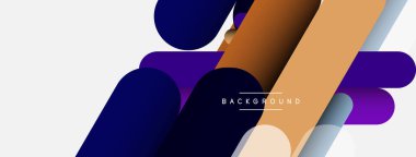 Yuvarlak şekiller ve çizgiler üst üste biniyor. Duvar kağıdı afişi veya iniş sayfası için vektör illüstrasyonu