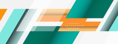 Vektör arkaplanı. Gölge efektli soyut örtüşen renk çizgileri tasarımı. Duvar kağıdı afişi için resim arkaplanı veya iniş sayfası