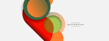 Yaratıcı geometrik duvar kağıdı. Asgari soyut arkaplan. Duvar kağıdı arkaplanı veya iniş sayfası için daire bileşimi vektör çizimi