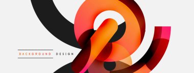 Yuvarlak şekiller daireler ve diğer geometrik şekiller. Duvar kağıdı afişi arkaplan kartı veya iniş sayfası için vektör illüstrasyonu