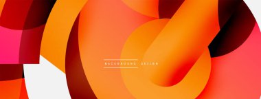 Yuvarlak şekiller daireler ve diğer geometrik şekiller. Duvar kağıdı afişi arkaplan kartı veya iniş sayfası için vektör illüstrasyonu