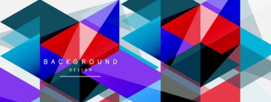 Renkli üçgen bileşimi, geometrik soyut arkaplan. Tekno veya iş konsepti, duvar kağıdı, afiş, arkaplan, iniş sayfası deseni