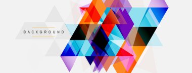 Mozaik üçgenler geometrik arkaplan. Tekno veya iş konsepti, duvar kağıdı, afiş, arkaplan, iniş sayfası deseni