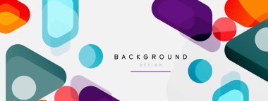 Soyut yuvarlak geometrik şekiller ve daireler. Duvar kağıdı, afiş, arkaplan veya iniş için moda tekno iş şablonu