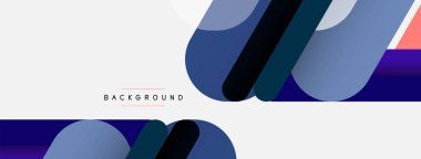 Yuvarlak şekiller ve çizgiler üst üste biniyor. Duvar kağıdı afişi veya iniş sayfası için vektör illüstrasyonu